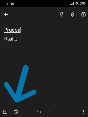 Icono para asignar color de fondo a las notas