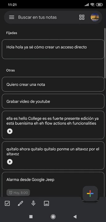 Vista de notas en lista - Tutorial Google Keep 2023 español