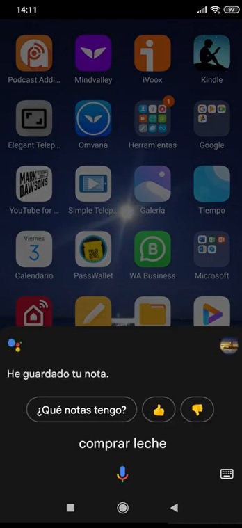 Nota de voz creada con Google Assistant y Google Keep