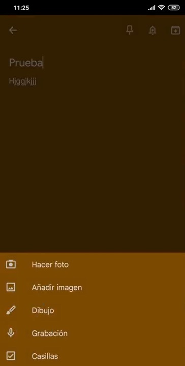 Elementos para crear notas mixtas - Google Keep
