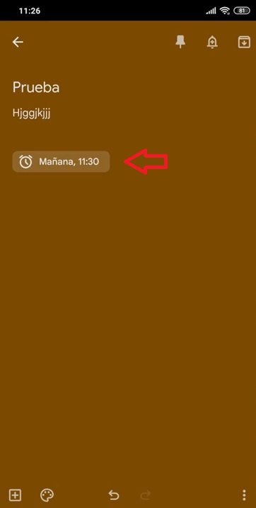 Recordatorio creado - Tutorial Google Keep 2023 en español