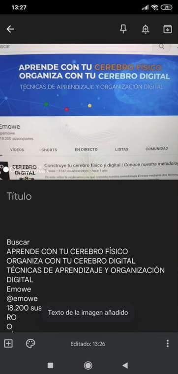 Texto de la imagen extraído con Google Keep