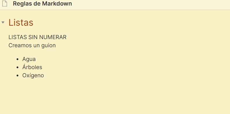 Listas sin numerar - Markdown tutorial