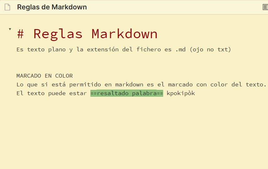 Tutorial Markdown - Resaltado de texto