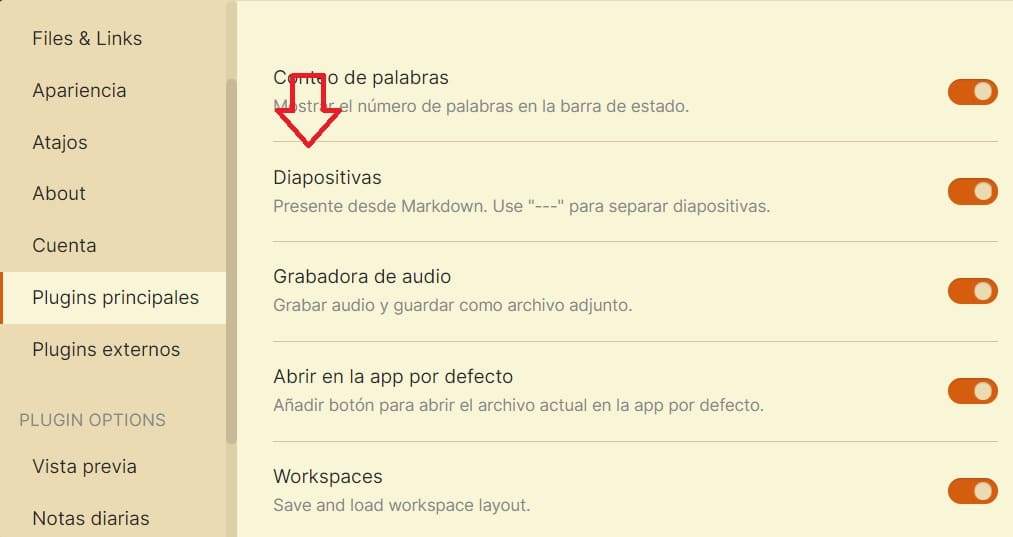Plugin diapositivas - Markdown